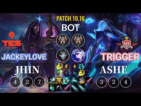 TES JackeyLove Jhin vs APK Trigger Ashe Bot - KR Patch 10.16