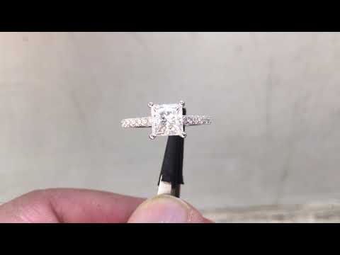 1 1/4 carat princess cut solitaire diamond ring R7461