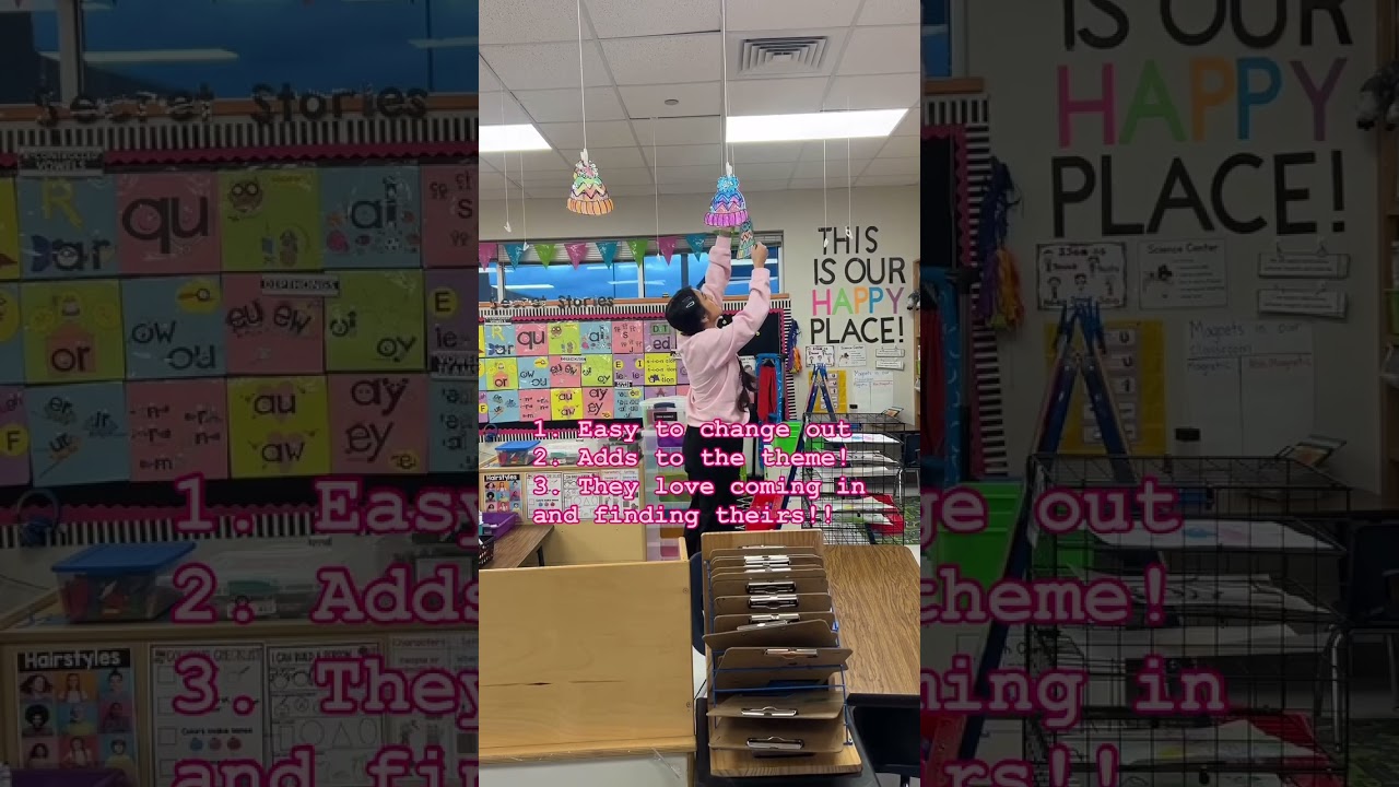 Ceiling Art Display for Student Work