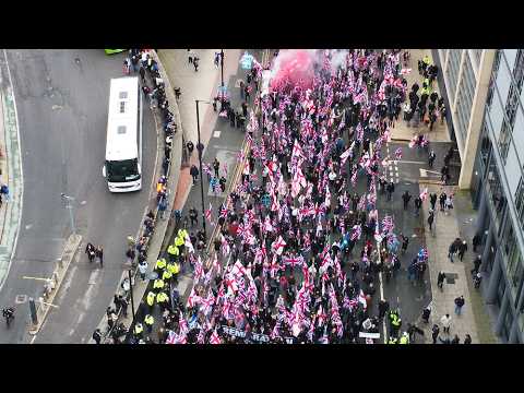 Drone footage from the Britain First 'March for Remigration' in Manchester!