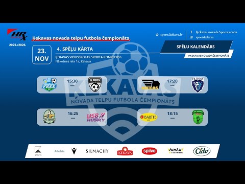 TIEŠRAIDE - HRX Ķekavas čempionāts telpu futbolā 2025/26: FK NAUDA - USB/Husky (23.11.2025)
