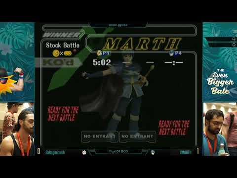 Even Bigger Balc EBB singles pools - Babaganoush(Jigglypuff) vs UMARTH(Marth)