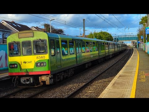 Irish Rail 8300 class Dart Train 8340 arrives Kilbarrack station, Dublin.