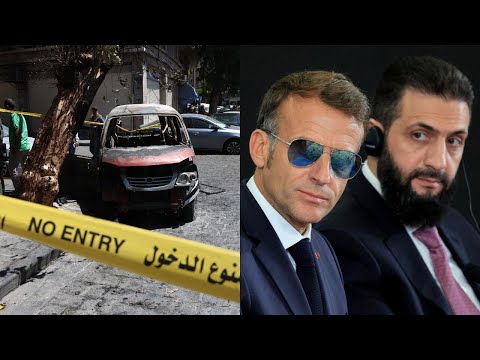 Explosions rock Damascus during Macron visit in Syria