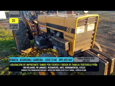 Asdrúbal Cabrera remate liquidación de tambo en Paraje Mundo Azul - San José 31.10.20