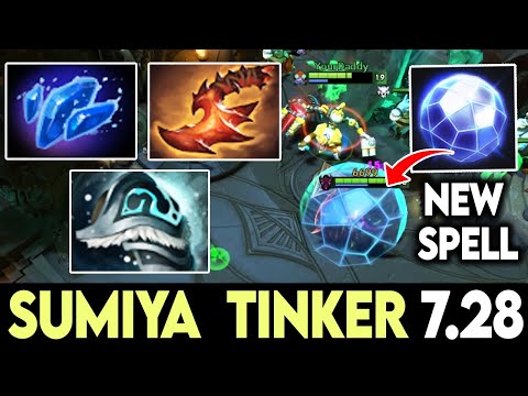 SumiYa Tinker With New Spells And Crazy Dagger Dmg - Best Invoker Plays Tinker 7.28 Dota 2