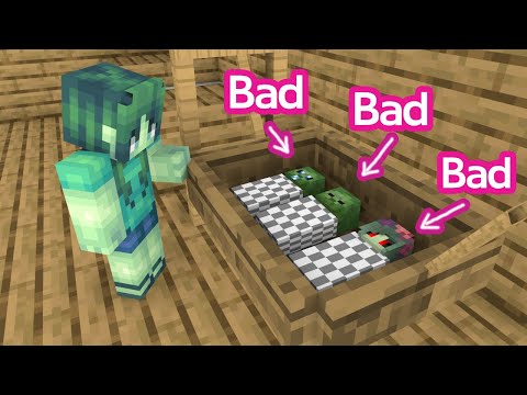 Monster School : 3 BAD BABY ZOMBIE - Sad Story - Minecraft Animation