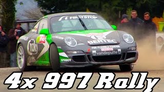 preview picture of video '4x loud Porsche 997 GT3 at Spa Rally 2015 (pure sounds)'