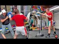 CANELO DIGGING BLUNT FORCE PUNCHES DURING TRAINING; STAYING SHARP FOR RING RETURN