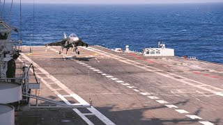 Download the video "LCA Tejas makes maiden landing on sea-borne aircraft carrier INS Vikramaditya"