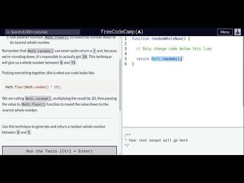 Lesson 106 Basic Javascript Generate Random Whole Numbers With Javascript