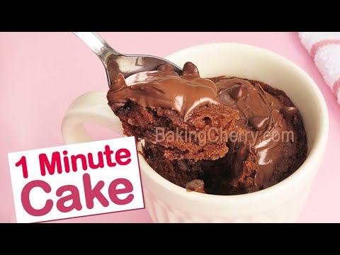 1 MINUTE (egg-free) NUTELLA MUG CAKE Recipe | Easy Microwave Cake | Mug Cake Recipes #04