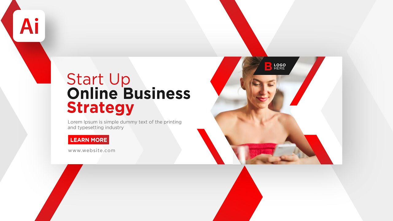 Creative Web Banner Design / Business Banner / Banner in Illustrator / Adobe Illustrator Tutorial