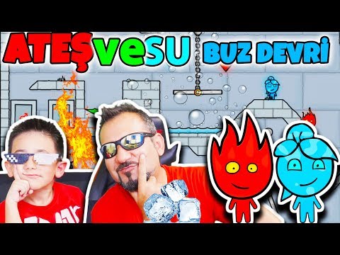 BABA-OĞUL İŞBİRLİĞİ HER ŞEYİ HALLEDER! ATEŞ VE SU OYNUYORUZ | FIREBOY AND WATERGIRL ICE AGE #7