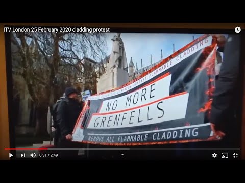ITV London 25 February 2020 cladding protest