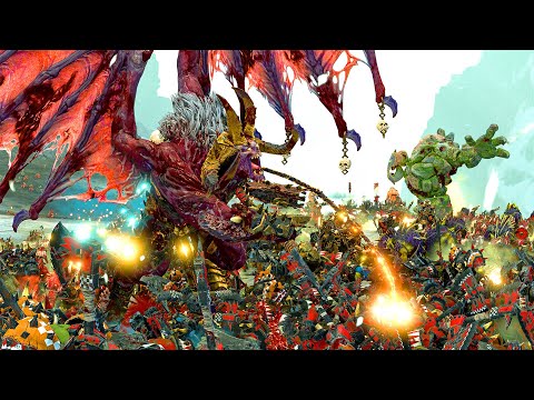 KHORNE vs GREENSKINS - TotalWar Warhammer 3