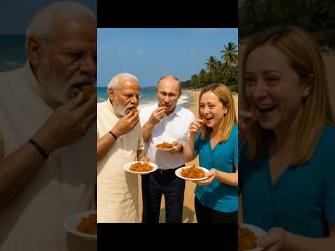 Narendra Modi, Putin & Meloni Enjoy Kanda Bhajiya at Goa Beach | World Leaders' Street Food Moment!