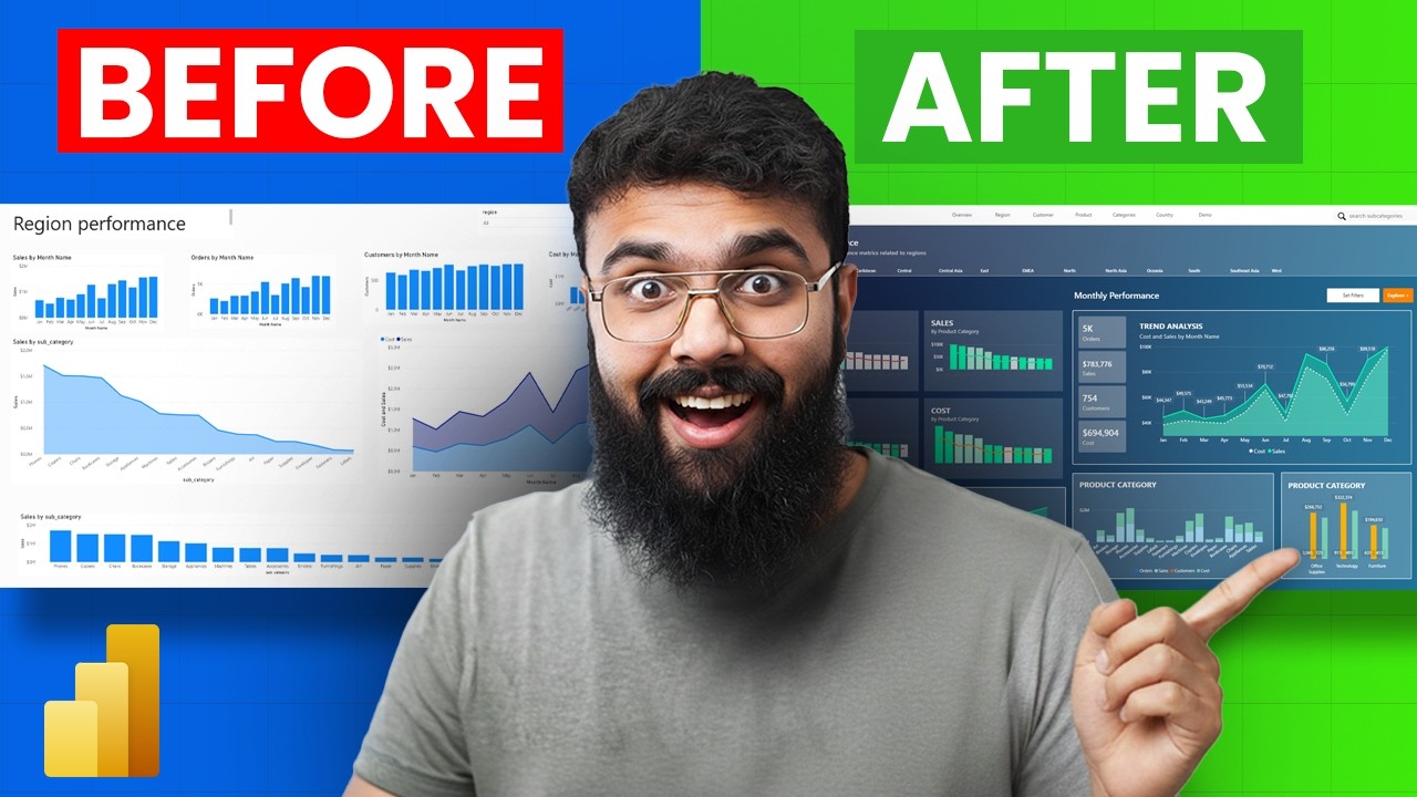 TRANSFORM Your REPORT DESIGN in POWER BI - Full Dashboard Tutorial [2026]