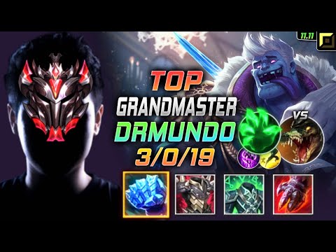 GrandMaster Dr. Mundo TOP vs Renekton - 천상계 장인 탑 문도 템트리 룬 서리불꽃 착취 ドクター・ムンド - LOL KR 11.11