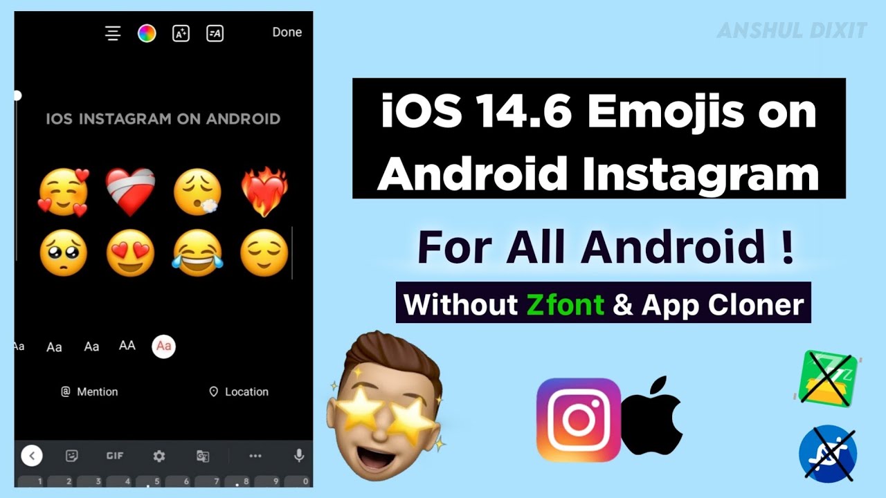 How to Get iOS EMOJIS on Android Instagram Without Zfont With all Fonts