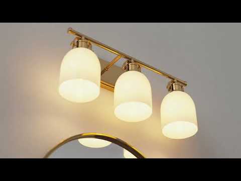 Gold Bathroom Vanity Mirror Light — Dimmable Wall Sconce