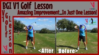 V1 Golf Lesson - Amazing Improvement...In Just One Lesson!