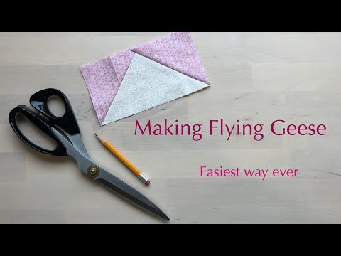 The easiest method for making flying geese quilt units