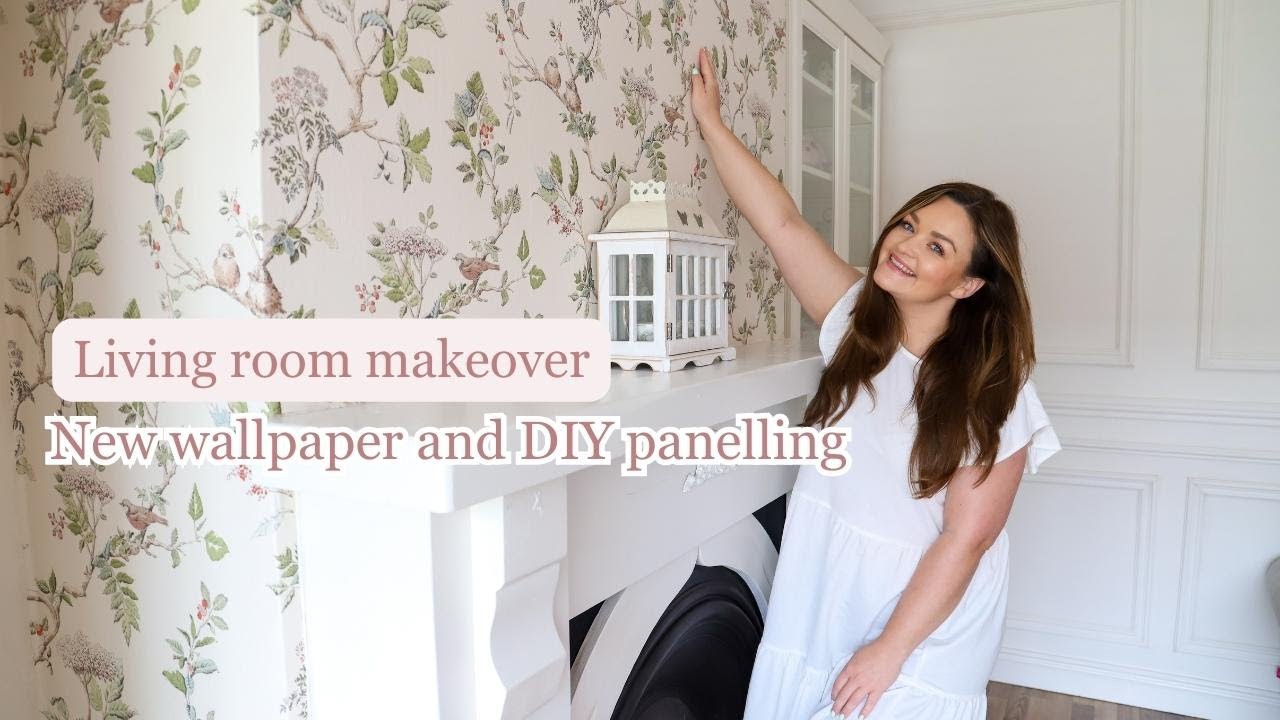 Charming Cottage Living Room Transformation: Floral Wallpaper, DIY Wall Panelling, and Paint EP3