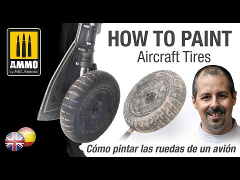 How to Paint Aircraft Tires / Cómo pintar las ruedas de un avión.