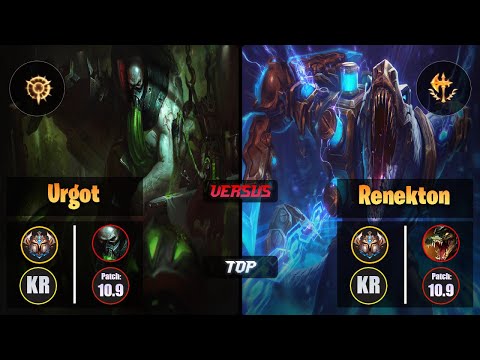Challenger URGOT [Press the Attack] (Top) VS  RENEKTON - Challenger KR Patch 10.9