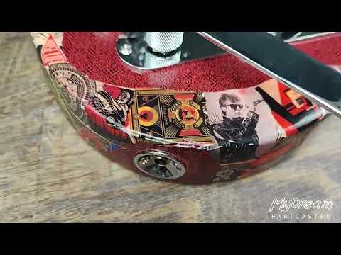 MyDream Partcaster Custom Built - Red Collages Wenge Dreamsongs image 13
