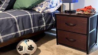 Luban Nese Nightstand with 2 Fabric Drawers, Nice Nightstand Drawers are sturdy & slide easily