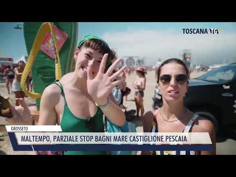 2022-08-21 GROSSETO - MALTEMPO, PARZIALE STOP BAGNI MARE CASTIGLIONE PESCAIA