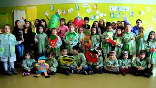 Hino da Fruta 2014/2015 - Sala 1, sala 2, 3º DB e 4º DA, Centro Escolar de Antas - Famalicão, Braga