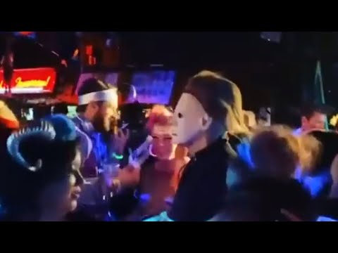 Dedicated party-goer stays in character during Halloween rave