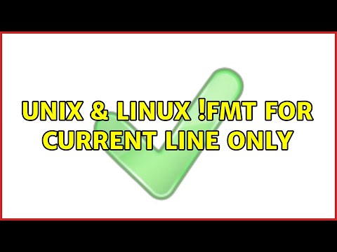 Unix & Linux: !fmt for current line only