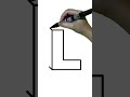 HOW TO DRAW 3D CAPITAL LETTER L