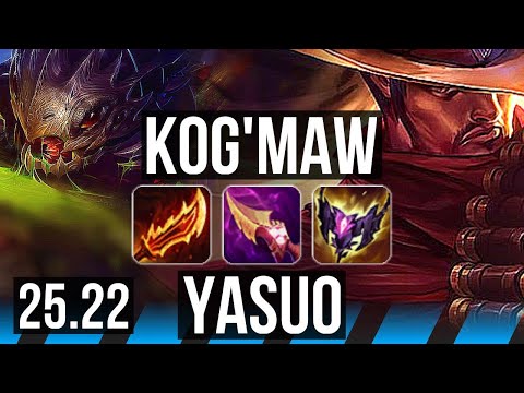 KOG'MAW vs YASUO (MID) | 700+ games, Rank 10 Kog'Maw, Dominating | BR Grandmaster | 25.22