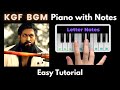 KGF BGM Piano Tutorial with Notes | KGF | Yash | Ravi Basrur | 2023