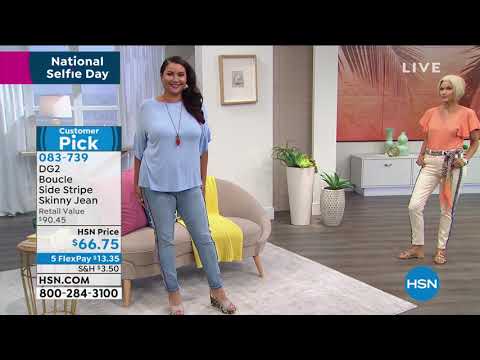 DG2 by Diane Gilman Classic Stretch Boucl Stripe Skinny ...