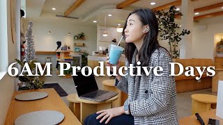 6AM Productive Days in My Life | cafe hopping, hip flexor workout, daily vlog