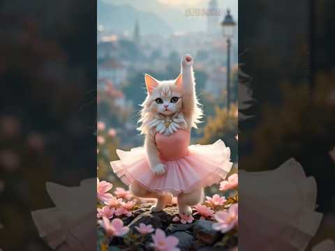 cute cat dance minaz 🌈😱 #short #ai #ytshorts #catdance #dancingcat #cutecat