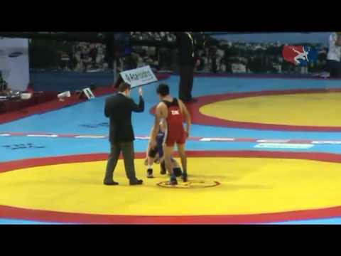 2011 Worlds Freestyle 55kg - Nick SImmons (USA) vs. Nikolay Noev (TJK)
