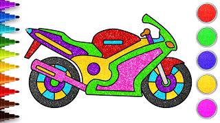 Como Desenhar Uma Motocicleta | Desenhar Veículos | Passo a Passo | Chiki Art Brasil