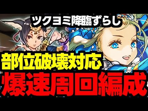 【ツクヨミ降臨】ずらしのみ！部位破壊対応！ツクヨミ降臨バレンタインノア爆速周回編成代用＆立ち回り解説！【パズドラ】