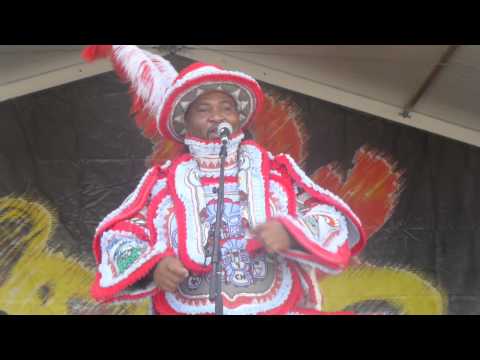 Comanche Hunters Mardi Gras Indians at New Orleans Jazz Fest 2014 04-25-2014