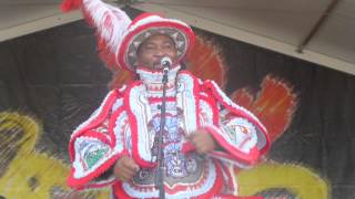 Comanche Hunters Mardi Gras Indians at New Orleans Jazz Fest 2014 04-25-2014