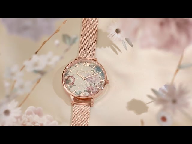 Vídeo relacionado con Olivia Burton Reloj Analógico de Cuarzo para Mujer Colección Dark Bouquet con Correa de Cuero Negra - OB16WG43