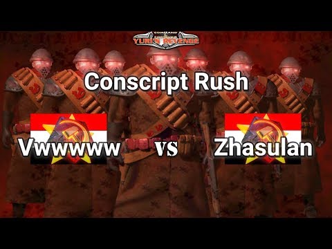 Conscript Rush 1 vs 1 Pro Game on the map Dune Patrol - Command & Conquer Red Alert 2 Yuri's Revenge