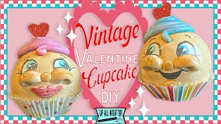 VINTAGE VALENTINE CLAY CUPCAKE SWEETIES DIY